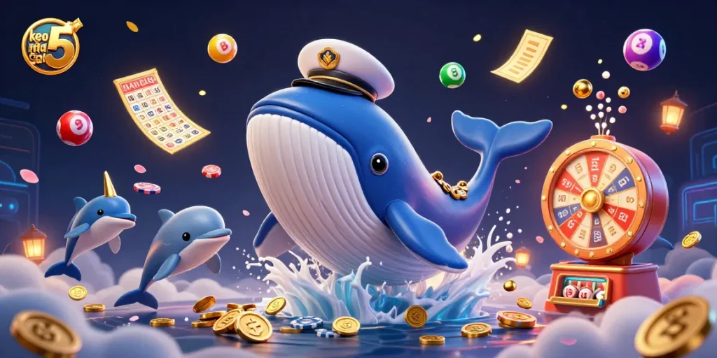 Experience engaging action with "keo nha cai 5” in this vibrant casino scene filled with colorful elements and energetic characters.