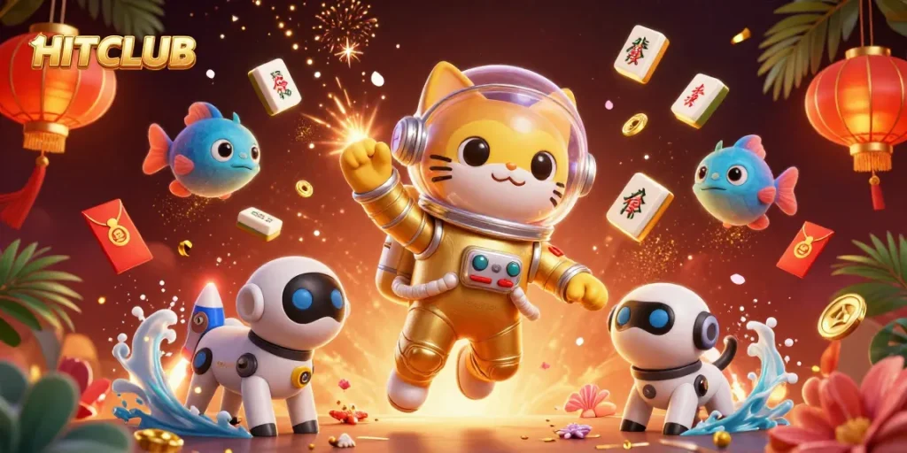 Experience thrilling moments at HITCLUB with dynamic casino elements and a cosmic adventure.