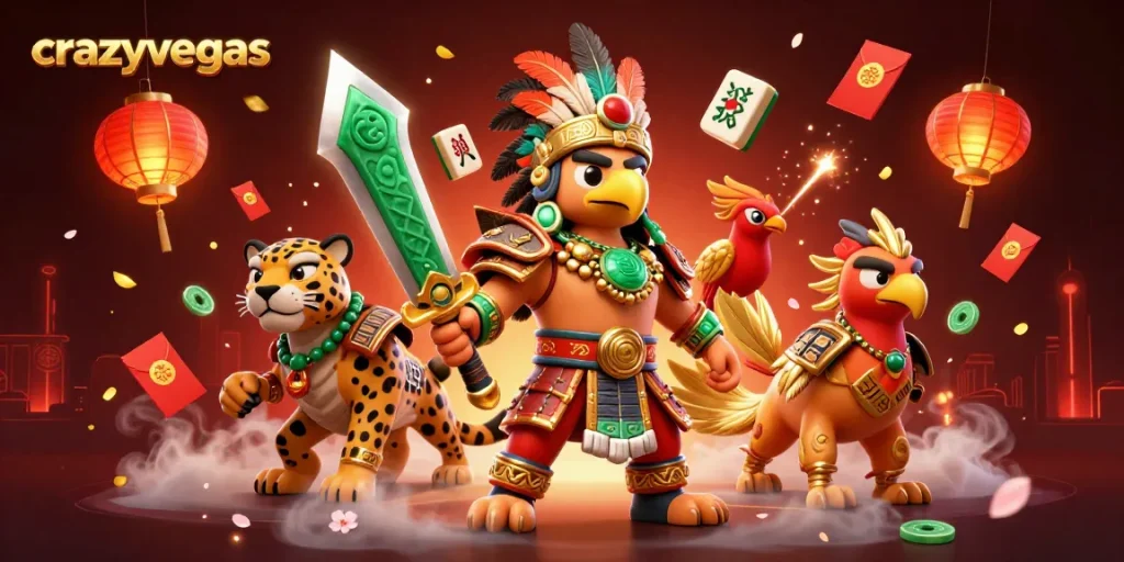 Experience the action of crazyvegas with an immersive 3D casino scene featuring vibrant characters and game elements.
